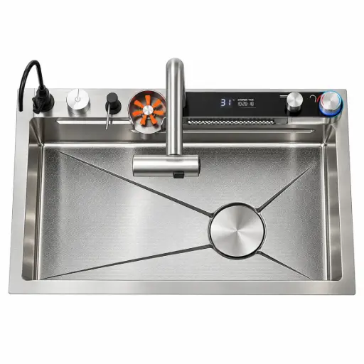 [FRE-BAR-FRE.01.19] FREGADERO MULTIFUNCIONAL ACERO INOX. BAJO TOPE 82 X 46 X 22 CM BRUSH DIAMANTE REF FRE.01.19 BARI