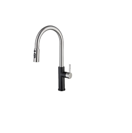 [GRI-GAS-GIRONA] GRIFERIA MONOMANDO ALTO P/ FREGADERO ACERO INOX MANGUERA EXTRAIBLE SATINADO REF GIRONA GASCO