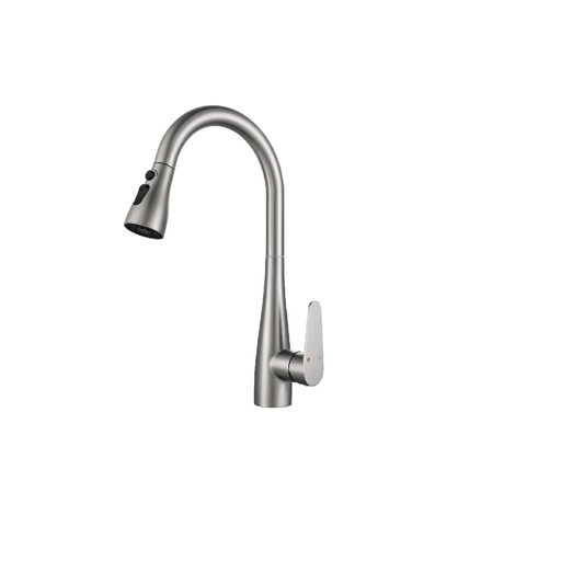 [GRI-GAS-TOLEDO] GRIFERIA MONOMANDO ALTO P/ FREGADERO ACERO INOX MANGUERA EXTRAIBLE SATINADO REF TOLEDO GASCO