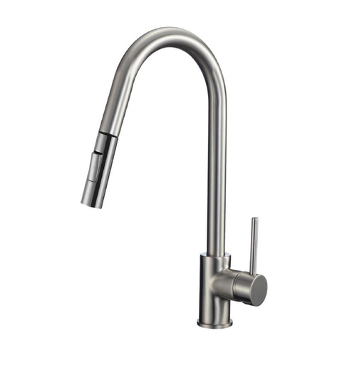[GRI-UNI-GRI-613] GRIFERIA MONOMANDO ALTO PARA FREGADERO SATINADA CON MANGUERA EXTENSIBLE REF. GRI-613 MARCA UNIQUE