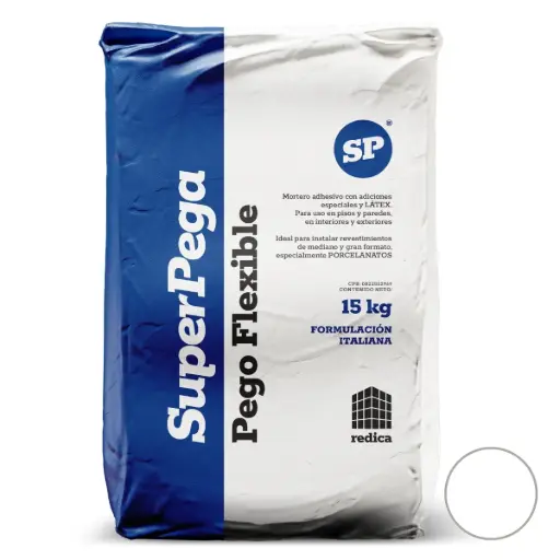 [PEG-SUP-SUP-BLANCO-15K] PEGO BLANCO FLEXIBLE SACO 15 KG MARCA SUPER PEGA