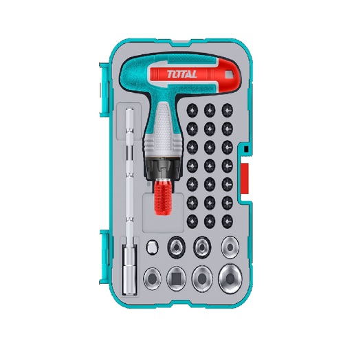 [JUE-TOT-TACSD30316] JUEGO DE DESTONILLADORES CON LLAVE 31 PZAS REF. TACSD30316 MARCA TOTAL TOOLS