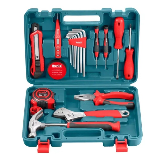 [JUE-RON-RS-0003] JUEGO DE HERRAMIENTAS MANUALES 19 PIEZAS C/ MALETA REF. RS-0003 / 223688 RONIX