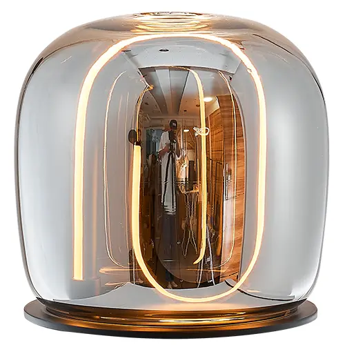 [LAM-LUC-S-PEAR-M-VN] LAMPARA DE MESA 7 W 3 TONOS 3CCT 110-260 V C/ INTERR. NEGRO-VIDRIO REF. S-PEAR-M-VN / 503407 LUCERNA