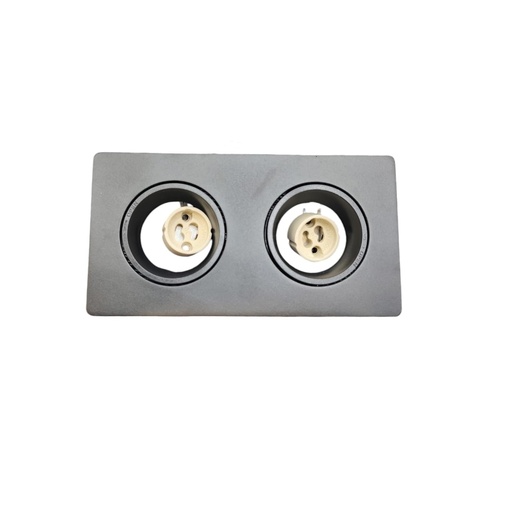 [LAM-LUM-LUM-1500] LAMPARA SPOT DOBLE CUADRADO P/DICROICO GU10 HONEY COMB NEGRO REF.LUM-1500 MARCA LUMIND
