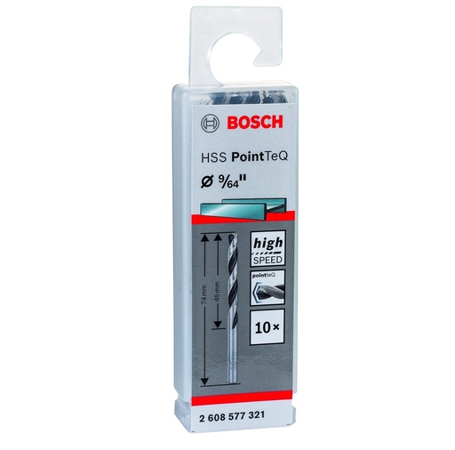 [MEC-BOS-2608577321] MECHA PARA ACERO HSS-POINTEQ 9/64" X 45 X 74 MM METAL REF. 2608577321 / 871039 / 908306 MARCA BOSCH