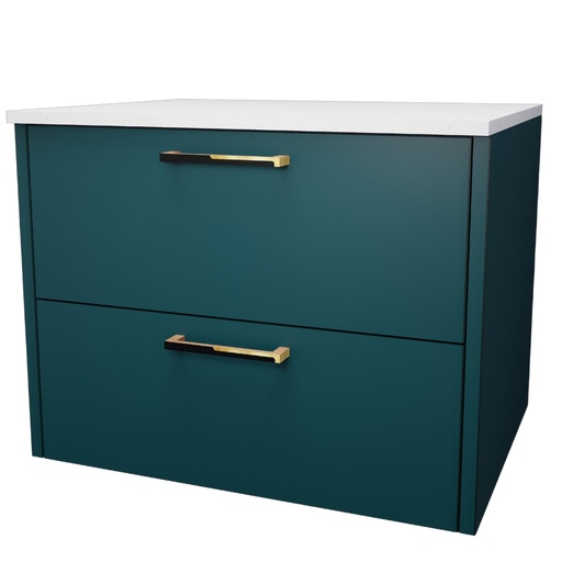[MUE-KW-MB-ANTIQUE60-2G-AZUL] MUEBLE DE BAÑO 2 GAVETAS 61 X 49 X 47 CM C/ TOPE SINTERIZADO AZUL PASIFIK REF MBCUBO80-2G-A KYNWOD