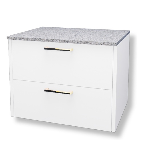 [MUE-KW-MB-ANTIQUE60-2G-GRIS] MUEBLE DE BAÑO 2 GAVETAS 61 X 49 X 47 CM C/ TOPE SINTERIZADO GRIS Y BLANCO REF ANTIQUE60-2G G KYNWOD