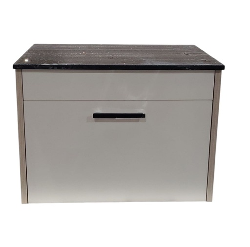 [MUE-KW-MB-ANTIQUE60-1G-BLANCO] MUEBLE DE BAÑO BLANCO VERSILIA 1 GAVETA 61X49X47 CM C/TOPE SINTERIZA. NEGRO REF MB-ANTIQUE-1G KYNWOD