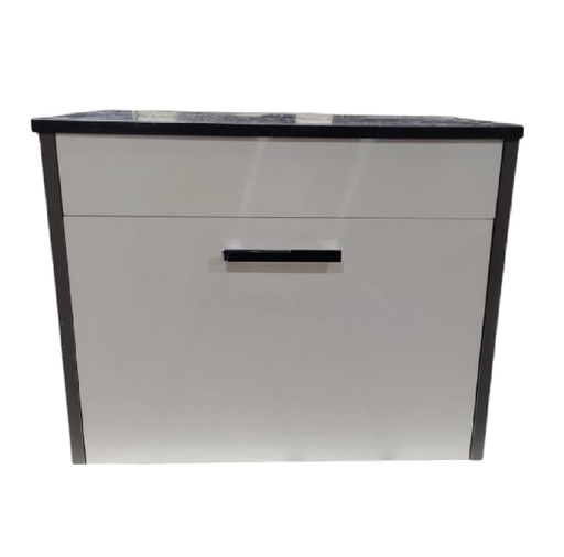 [MUE-KW-MB-ANTIQUE60-1G-GRIS] MUEBLE DE BAÑO GRIS - B 1 GAVETAS 61X49 X47 CM C/ TOPE SINTERIZADO NEGRO REF MB-ANTIQUE-1G KYNWOD
