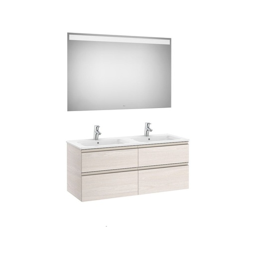 [MUE-ROC-ROMUE0043] MUEBLE P/ BAÑO EN MDF 120 X 46 X 86CM C/ ESPEJO 120CM SERIE GAP ROBLE BEIGE 220V REF.ROMUE0043 NOVA