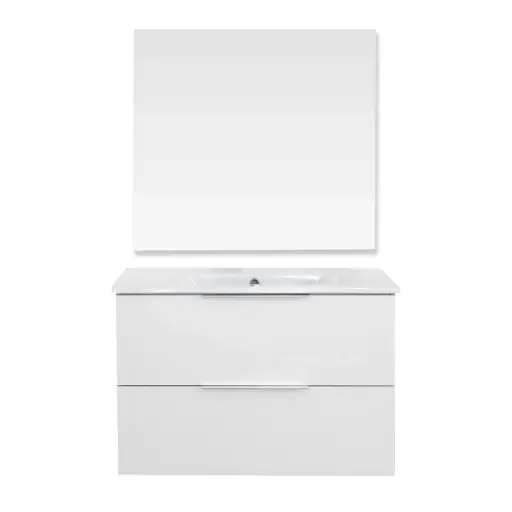 [MUE-UNI-MUE-151] MUEBLE PARA BAÑO EN MDF 80 X 46 X 52 CM C/ ESPEJO 80 X 80 CM 6K 110 - 220V BLANCO REF MUE-151 UNIQUE