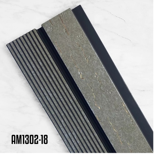 [PAN-NAN-AM1302-18] PANEL P/ PARED PVC WALL PANEL INTERIOR 12 CM X 1 CM X 2,80 MT UTIL 10 CM GRIS C/ RAYAS NANUM LIGHT