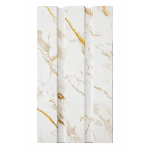 [PAN-VAL-F01-A38] PANEL PARA PARED PLASTICO WALL PANEL INTERIOR 11,80CM X 11MM X 2,90 MTS BLANCO DORADO VALENTINA
