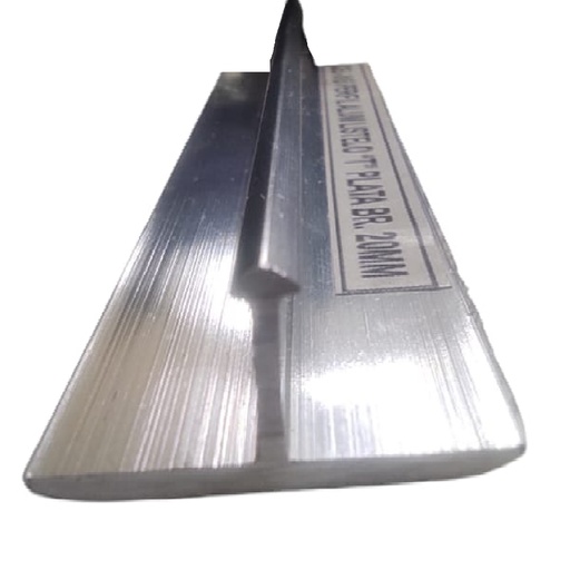 [PER-CEL-CEL-0165] PERFIL / FLEJE / LISTELO TIPO T DE ALUMINIO 2 CM X 2.40 MTS PLATA BR REF. CEL-0165 MARCA CELOSIAS
