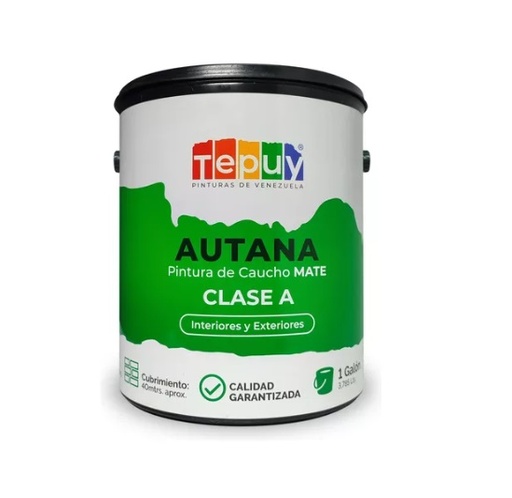 [PIN-TEP-AUTANA-CEIBA] PINTURA DE CAUCHO AUTANA CLASE A 01 GL COLOR CEIBA MATE ( PROMO ) MARCA TEPUY
