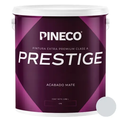 [PIN-PIN-PRS8001A1G] PINTURA DE CAUCHO MATE PRESTIGE INT. CLASE AAA 1 GL COLOR CAOLINO MATE REF. PRS8001A1G MARCA PINECO