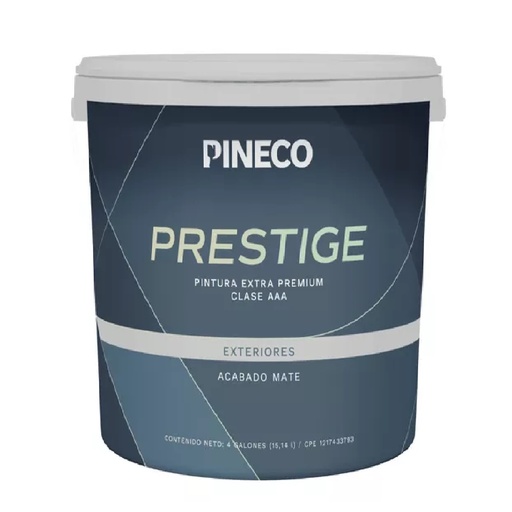 [PIN-PIN-PRS1661A1G] PINTURA DE CAUCHO MATE PRESTIGE INT. CLASE AAA 1 GL COLOR GREIGE MATE REF. PRS1661A1G MARCA PINECO
