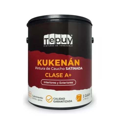 [PIN-TEP-KUKENA-GRIS] PINTURA DE CAUCHO SATINADA KUKENAN CLASE A 01 GL COLOR GRIS TORMENTA ( PROMO ) MARCA TEPUY