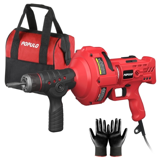 [DES-POP-PEDC-23] PISTOLA DESTAPA CAÑERIA / DRENAJE 560 RPM 110 V GUAYA 1/4" X 7 MT REF. PEDC-23 / 85402M MARCA POPULO