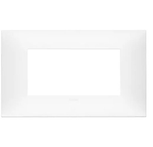 [PLA-VIM-09674.11] PLACA 4 MODULOS CENTRALES TECNOPOLIMERO SERIE NEVE UP COLOR BLANCO MATE REF. 09674.11 MARCA VIMAR