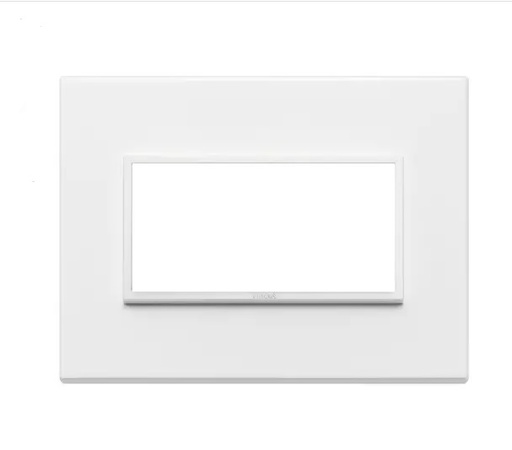 [PLA-VIM-21654.17] PLACA 4 MODULOS CENTRALES ALUMINIO BLANCO TOTAL SERIE EIKON REF. 21654.17 MARCA VIMAR