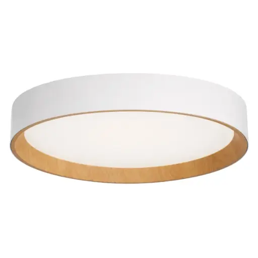 [PLA-LUC-S-609M] PLAFON DECORATIVO LED ISABEL REDONDA 32 W 40 CM 3 TONOS 3CCT BLANCO- MADERA C/ CONTROL REF. S-609M LUCERNA