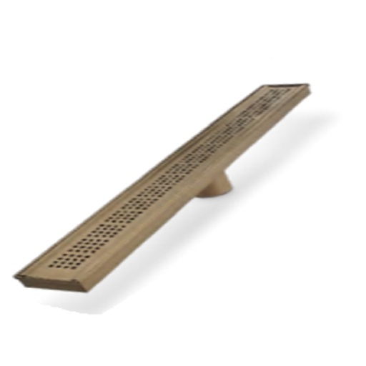 [REJ-QM-38.200.24.BR] REJILLA RECTANGULAR / DESAGUE LINEAL 24" SERIE RIA COLOR BRONZE MARCA QUALITY METAL