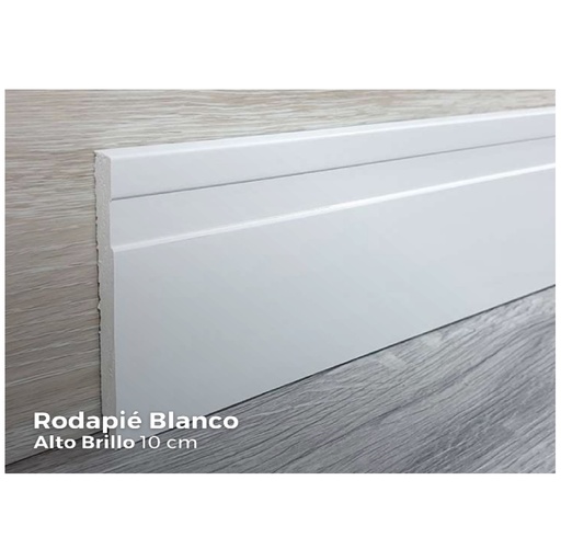 [ROD-EXT-JC834-A1001] RODAPIE / ZOCALO P/ PISOS SPC CLICK BLANCO BRILLO 10 CM X 2,40 MTS ESP 10 MM REF JC834-A1001 EXTREME