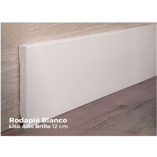 [ROD-EXT-JC992-A1001] RODAPIE / ZOCALO P/ PISOS SPC CLICK BLANCO BRILLO 12 CM X 2,40 MTS ESP 15 MM REF JC992-A1001 EXTREME