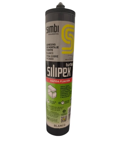 [SIL-SIL-001843] SELLADOR TURBO RAPIDA FIJACION BLANCO CART. 290ML ADHIERE SOBRE MOJADO SECADO RAPIDO REF. 001843 / 1014000014 SILIPEX