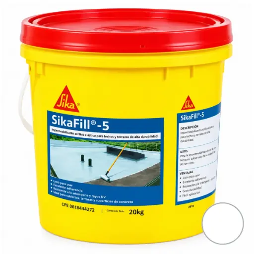 [SIK-SIK-623347] SIKAFILL 5 BLANCO PINTURA IMPERMEABILIZANTE AL FRIO/ELASTOMERICO PAILA 2OKG REF.623347 MARCA SIKA