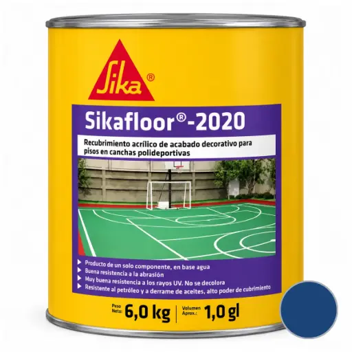 [FLO-SIK-621348] SIKAFLOOR 2020 VE PINTURA PARA CANCHA (1 GALON / 4,5 KG) COLOR AZUL REF. 621348 SIKA
