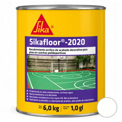 [FLO-SIK-621549] SIKAFLOOR 2020 VE PINTURA PARA CANCHA (1 GALON / 4,5 KG) COLOR BLANCO REF. 621549 SIKA
