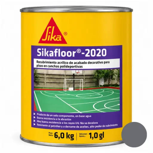 [FLO-SIK-621849] SIKAFLOOR 2020 VE PINTURA PARA CANCHA (1 GALON / 4,5 KG) COLOR GRIS REF. 621849 SIKA