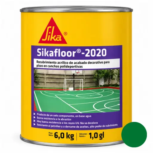 [FLO-SIK-621749] SIKAFLOOR 2020 VE PINTURA PARA CANCHA (1 GALON / 4,5 KG) COLOR VERDE REF. 621749 SIKA