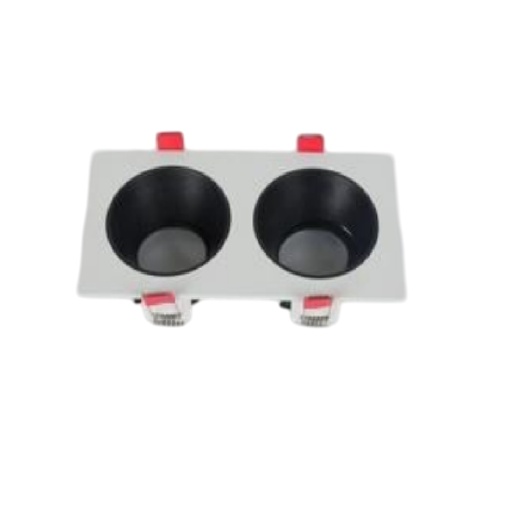[SPO-LUM-LUM-975] SPOT FIJO DOBLE 175 X 90 X 40MM 95 - 110V 3W COLOR BLANCO C/ NEGRO REF: LUM-975 MARCA LUMIND