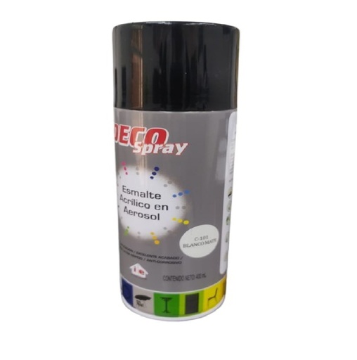 [SPR-CER-921016] SPRAY AERESOL ESMALTE COLOR BLANCO MATE DE 400 ML DECO SPRAY REF 921016 / C-101 MARCA CERDEX