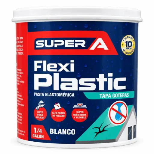 [TAP-SUP-01600101006006] TAPA GOTERA / FLEXI PLASTIC /PASTA ELASTOMERICA DE 1/4 DE GALON COLOR BLANCO REF.01600101006006 MARCA SUPER A