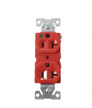 [TOM-EAT-8300RD] TOMA CORRIENTE 270 DOBLE HOSPITALARIO 20 AMP 125 V SIN TAPA COLOR ROJO REF- 8300RD MARCA EATON