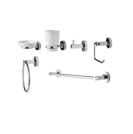 [ACC-MHI-M2162] ACCESORIOS DE BAÑO 6 PZAS ( ACABADO CROMADO ) REDONDO SERIE MOON REF. M2162 MARCA MHILER