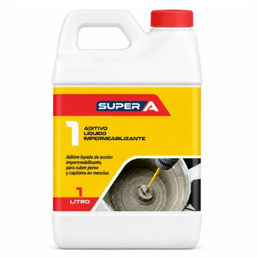 [ADI-SUP-102999] SUPER A 1 - LITRO ADITIVO HIDROFUGO IMPERMEABILIZANTE PARA CONCRETO COD. 102999 MARCA SUPER A