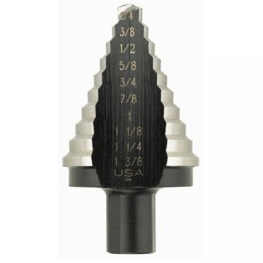 [BRO-IRW-10235] BROCA ESCALONADA DE ACERO HSS 10 AGUJERO 1/4" A 1 3/8" REF 10235 / 21106 / 101057 MARCA IRWIN UNIBIT