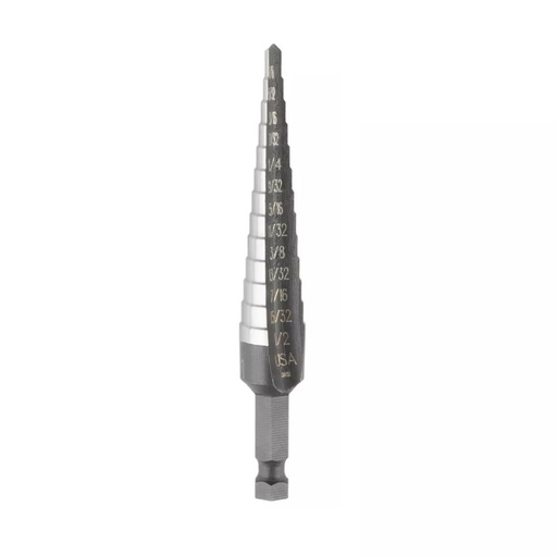[BRO-IRW-110231SM] BROCA ESCALONADA DE ACERO HSS 13 AGUJERO 1/8" A 1/2" REF 10231SM / 21103 / 101019 MARCA IRWIN UNIBIT