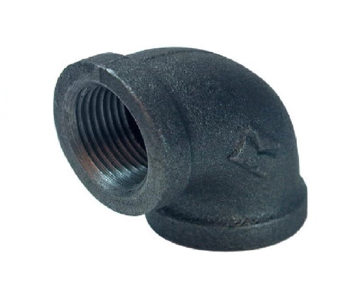 [COD-HN-1.1.2.ROSC] CODO HIERRO NEGRO 1.1/2 "X 90° ( UNIDAD ) SCH 40 CON ROSCA
