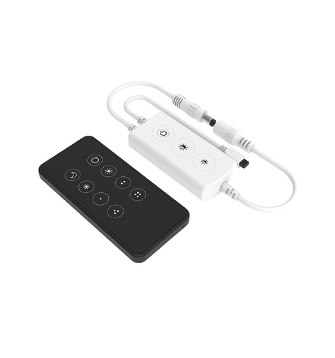 [CON-HEA-LUM12188] CONTROLADOR LED DE 1 COLOR BOTON+ WIFI+ INFRARROJO P/CINTA LED 24V C/CONT REF.F1-D(WT)+RC1 HEA LIGHT