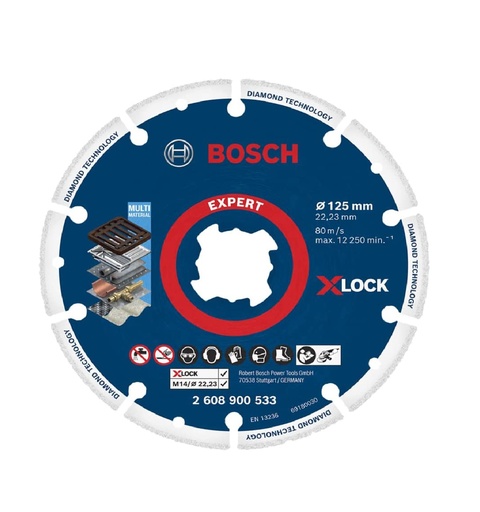 [DIS-BOS-2608900533] DISCO DE CORTE DIAMANTADO SEG. 5 X 7/8" 125X 22 MM P/CORTE DE HIERRO REF. 536828 / 875263 BOSCH