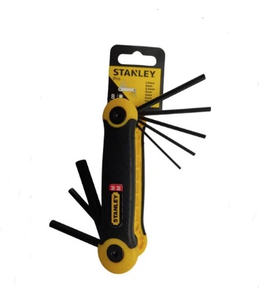 [JUE-STA-69264] JUEGO DE LLAVE ALLEN PLEGABLE DE 8 PZAS MM ( 1.5 MM - 8 MM) REF. 69-264 LLA-706 MARCA STANLEY