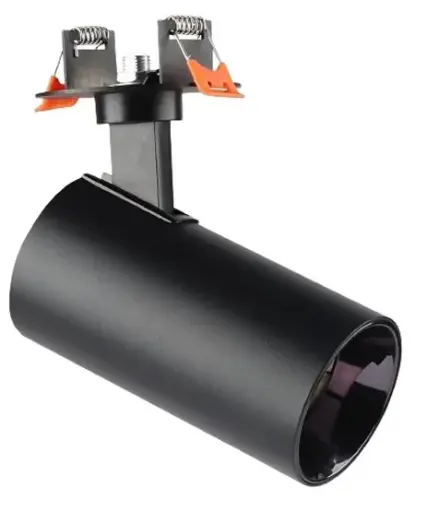 [LAM-ART-RE01-BK] LAMPARA TIPO BALA PARA DICROICO GU10 NEGRO CON BASE PARA EMPOTRAR 110 V MARCA ARTIL LIGHT