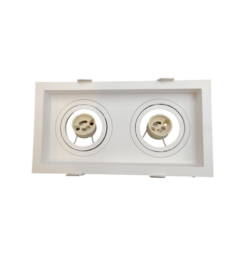[LAM-LMD-1584] LAMPARA SPOT CUADRADO PVC 190 X 106 X 37,5 MM P/ GU10 COLOR BLANCO C/SOC REF. LMD-1584 MARCA LUMIND